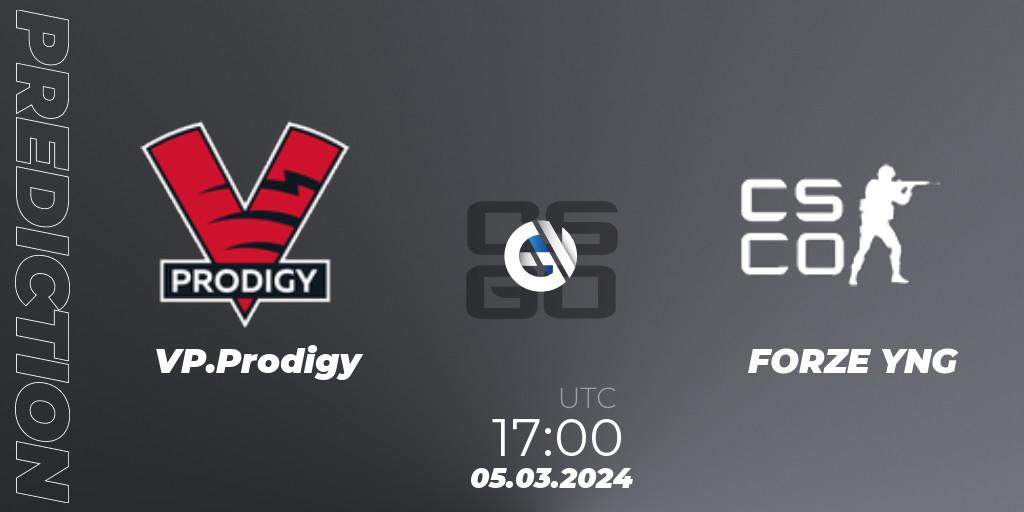 VP.Prodigy vs FORZE Youngsters: Match Prediction. 05.03.2024 at 17:00, Counter-Strike (CS2), ESEA Season 48: Advanced Division - Europe