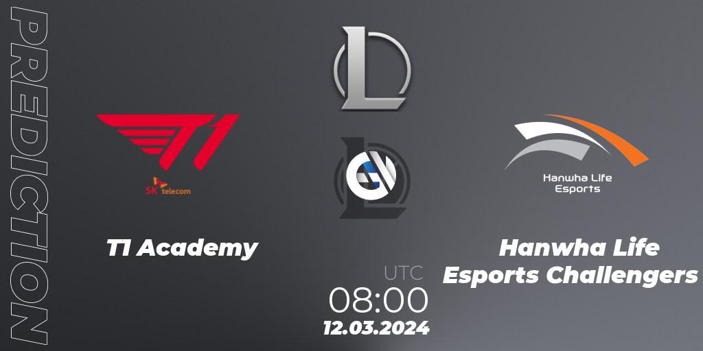 T1 Academy vs Hanwha Life Esports Challengers: Match Prediction. 12.03.24, LoL, LCK Challengers League 2024 Spring - Group Stage
