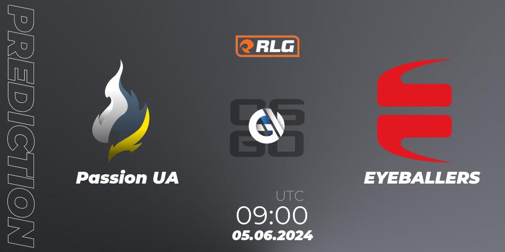 Passion UA vs EYEBALLERS: Match Prediction. 05.06.2024 at 09:00, Counter-Strike (CS2), RES European Series #5