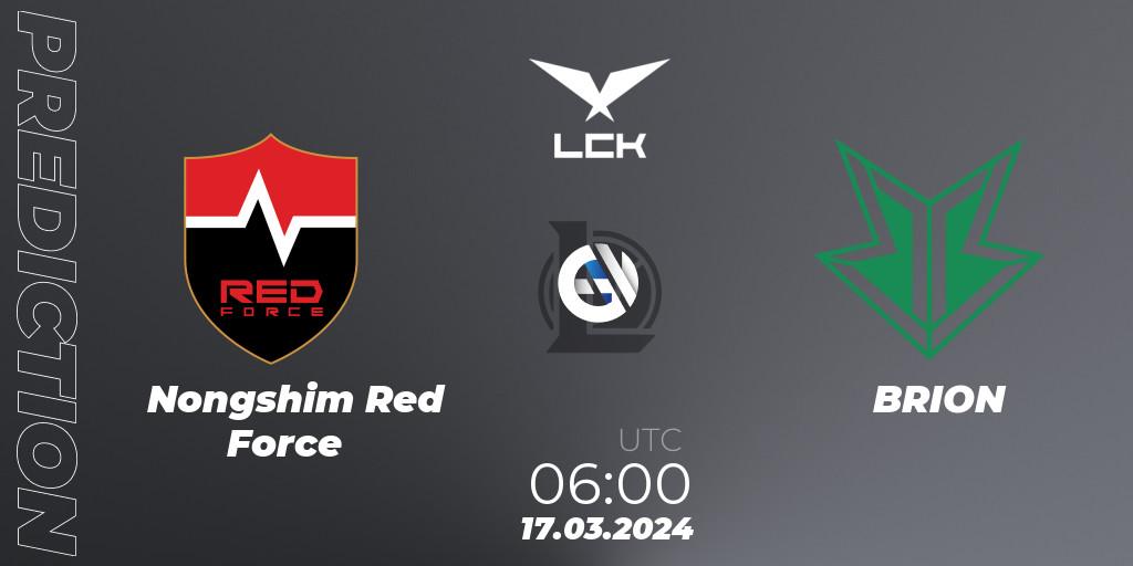 Nongshim Red Force vs BRION: Match Prediction. 17.03.24, LoL, LCK Spring 2024 - Group Stage