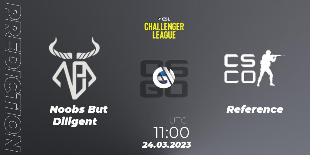 Noobs But Diligent vs Reference: Match Prediction. 24.03.2023 at 11:00, Counter-Strike (CS2), ESL Challenger League Season 44 Relegation: Asia-Pacific