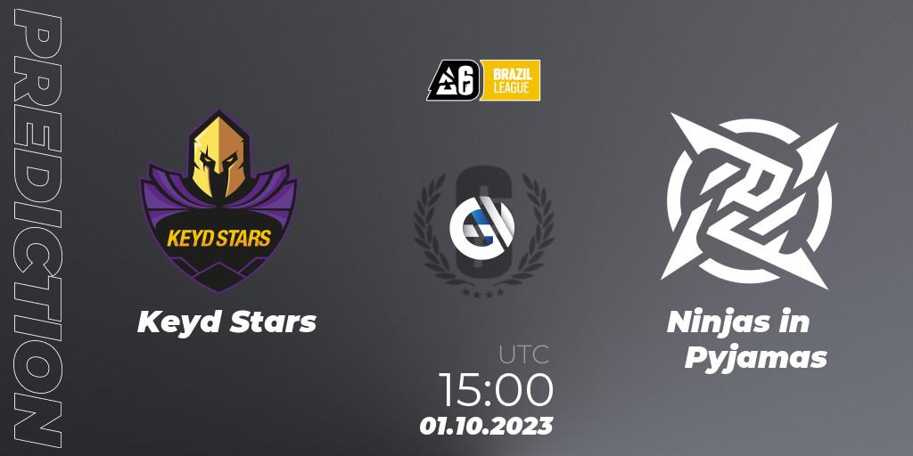 Keyd Stars vs Ninjas in Pyjamas: Match Prediction. 01.10.2023 at 19:00, Rainbow Six, Brazil League 2023 - Stage 2
