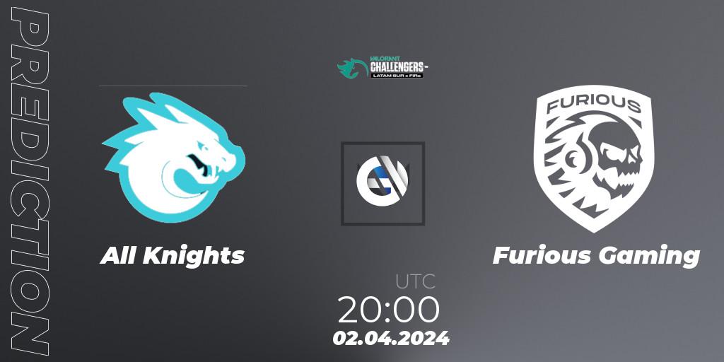 All Knights vs Furious Gaming: Match Prediction. 02.04.24, VALORANT, VALORANT Challengers 2024: LAS Split 1