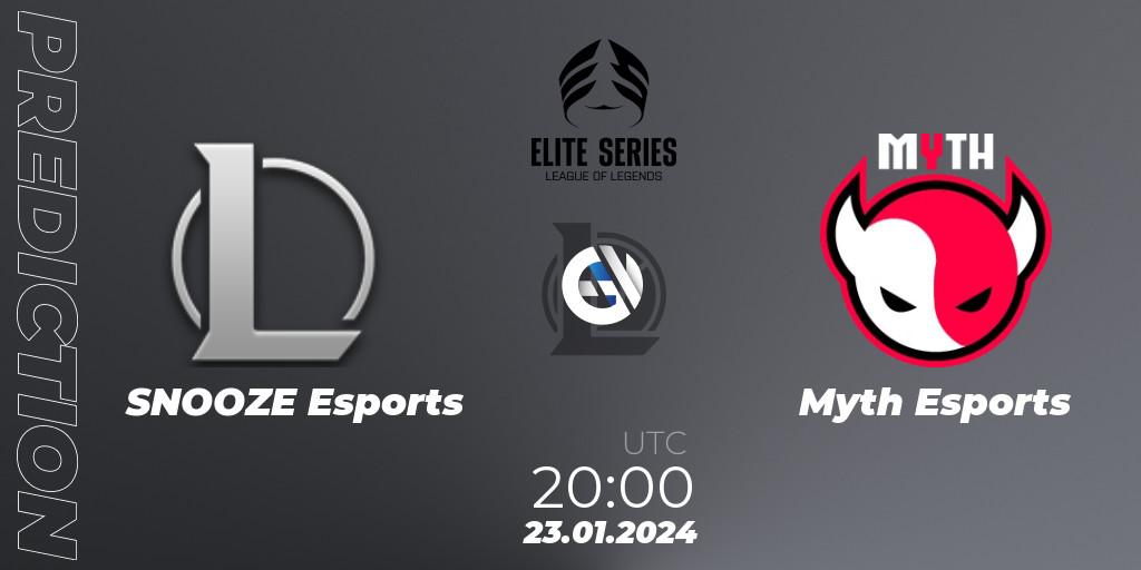 SNOOZE Esports vs Myth Esports: Match Prediction. 23.01.2024 at 20:00, LoL, Elite Series Spring 2024