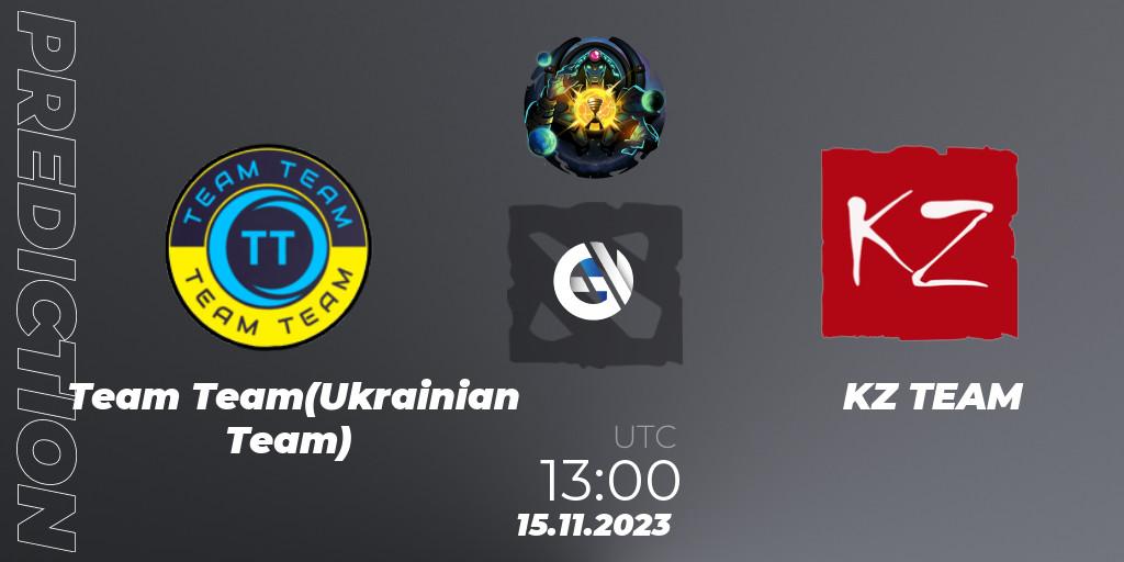 Team Team(Ukrainian Team) vs KZ TEAM: Match Prediction. 15.11.2023 at 13:15, Dota 2, ESL One Kuala Lumpur 2023 Eastern Europe #2