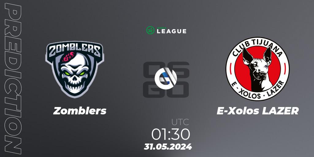 Zomblers vs E-Xolos LAZER: Match Prediction. 31.05.2024 at 01:30, Counter-Strike (CS2), ESEA Advanced Season 49 North America