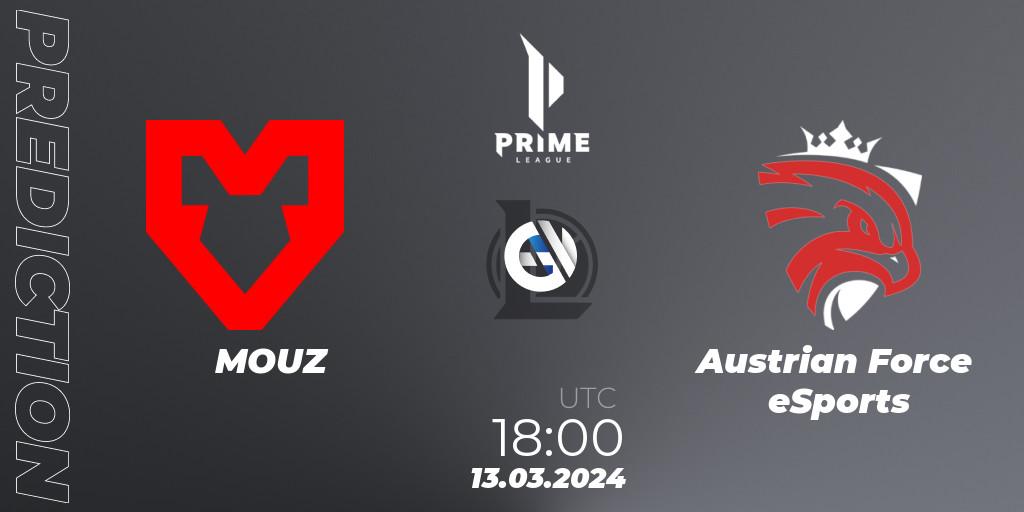 MOUZ vs Austrian Force eSports: Match Prediction. 13.03.24, LoL, Prime League Spring 2024 - Group Stage