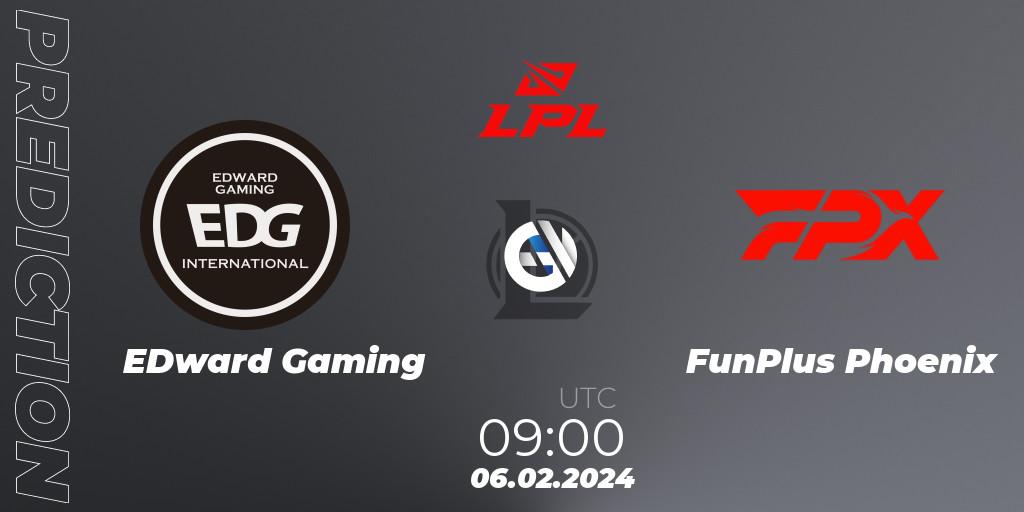 EDward Gaming vs FunPlus Phoenix: Match Prediction. 06.02.2024 at 09:00, LoL, LPL Spring 2024 - Group Stage