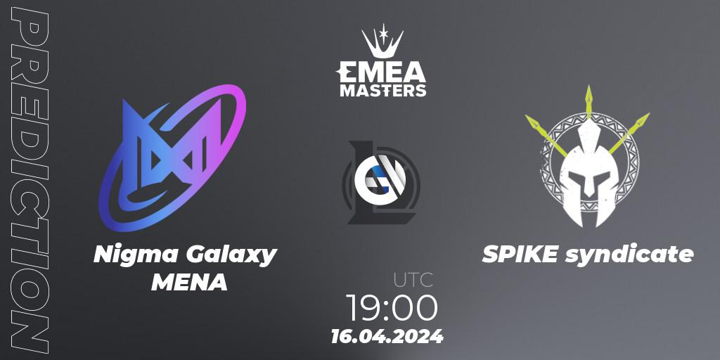 Nigma Galaxy MENA vs SPIKE syndicate: Match Prediction. 16.04.24, LoL, EMEA Masters Spring 2024 - Play-In