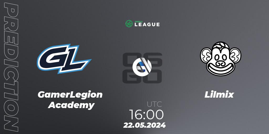 GamerLegion Academy vs Lilmix: Match Prediction. 22.05.2024 at 16:00, Counter-Strike (CS2), ESEA Season 49: Advanced Division - Europe