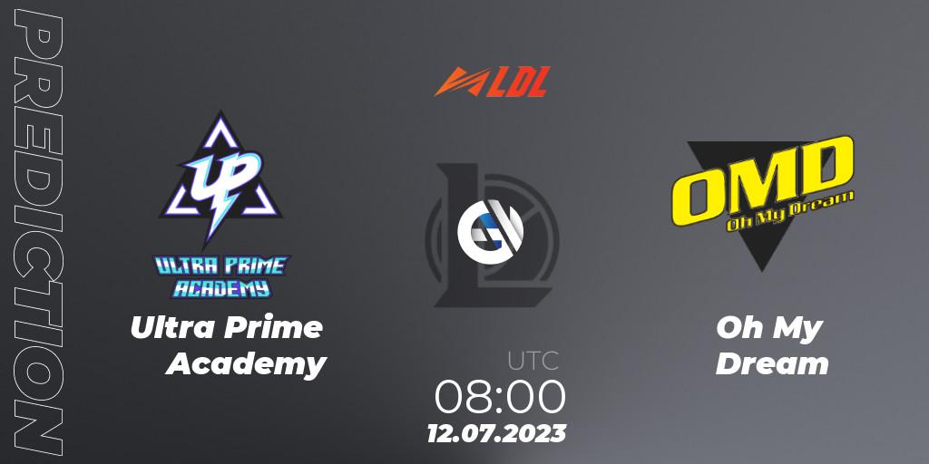 Ultra Prime Academy vs Oh My Dream: Match Prediction. 12.07.2023 at 08:00, LoL, LDL 2023 - Regular Season - Stage 3