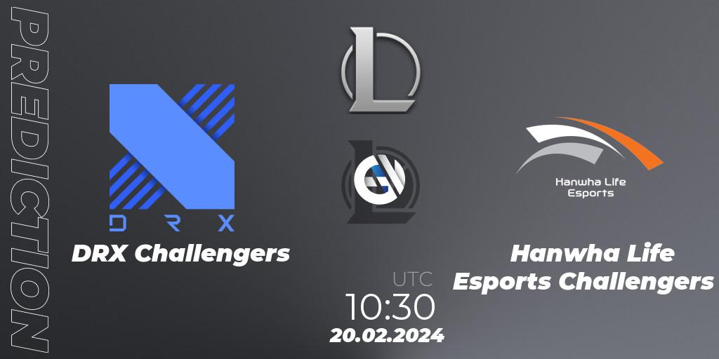 DRX Challengers vs Hanwha Life Esports Challengers: Match Prediction. 20.02.24, LoL, LCK Challengers League 2024 Spring - Group Stage