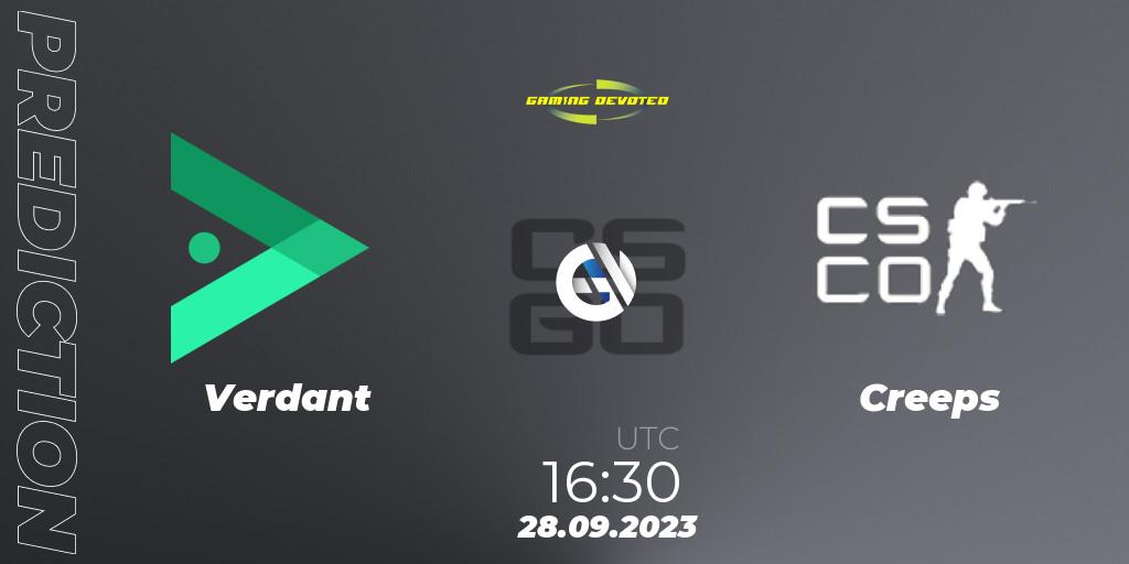 Verdant vs Creeps: Match Prediction. 28.09.2023 at 16:30, Counter-Strike (CS2), Gaming Devoted Become The Best