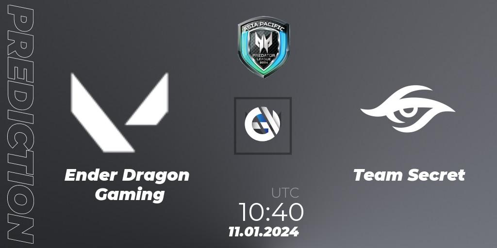 Ender Dragon Gaming vs Team Secret: Match Prediction. 11.01.24, VALORANT, Asia Pacific Predator League 2024