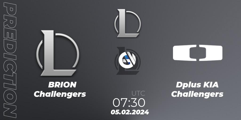 BRION Challengers vs Dplus KIA Challengers: Match Prediction. 05.02.24, LoL, LCK Challengers League 2024 Spring - Group Stage