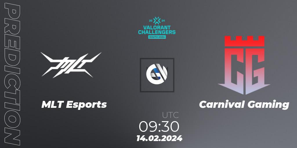 MLT Esports vs Carnival Gaming: Match Prediction. 14.02.24, VALORANT, VALORANT Challengers 2024: South Asia Split 1 - Cup 1