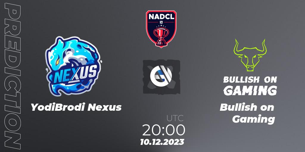 YodiBrodi Nexus vs Bullish on Gaming: Match Prediction. 10.12.2023 at 21:00, Dota 2, North American Dota Challengers League Season 5 Grand Finals