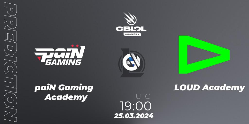paiN Gaming Academy vs LOUD Academy: Match Prediction. 25.03.24, LoL, CBLOL Academy Split 1 2024