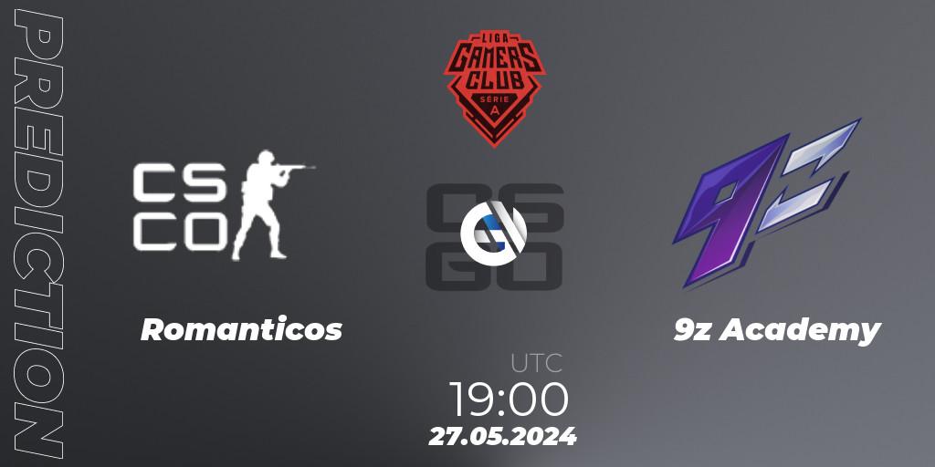 Romanticos vs 9z Academy: Match Prediction. 27.05.2024 at 19:00, Counter-Strike (CS2), Gamers Club Liga Série A: May 2024