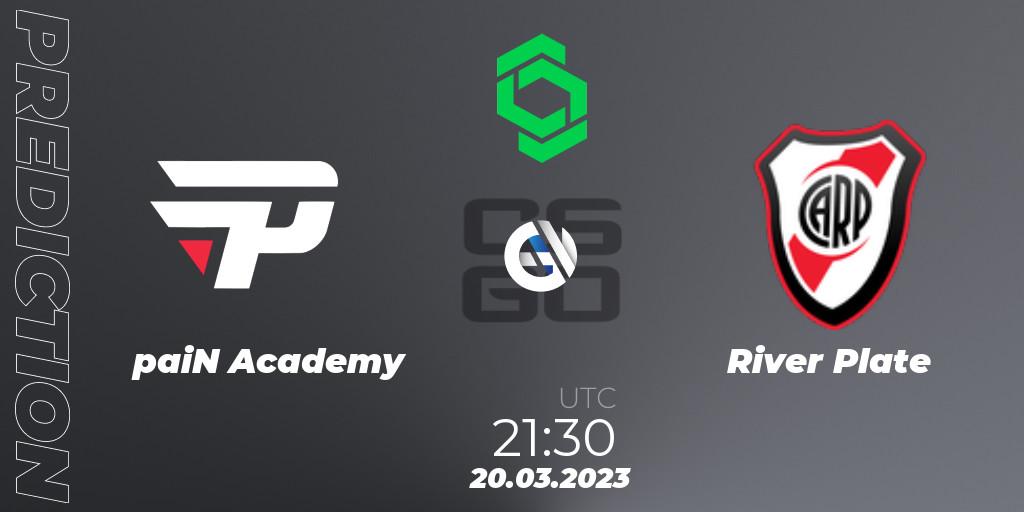 paiN Academy vs River Plate: Match Prediction. 20.03.2023 at 21:30, Counter-Strike (CS2), CCT South America Series #6: Closed Qualifier