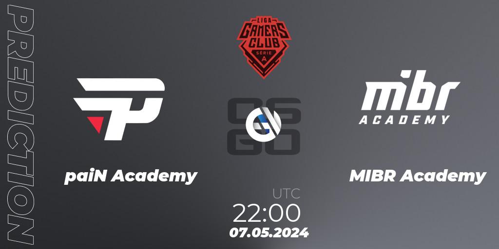 paiN Academy vs MIBR Academy: Match Prediction. 07.05.2024 at 22:00, Counter-Strike (CS2), Gamers Club Liga Série A: April 2024