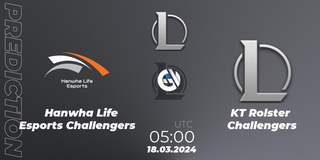 Hanwha Life Esports Challengers vs KT Rolster Challengers: Match Prediction. 18.03.24, LoL, LCK Challengers League 2024 Spring - Group Stage
