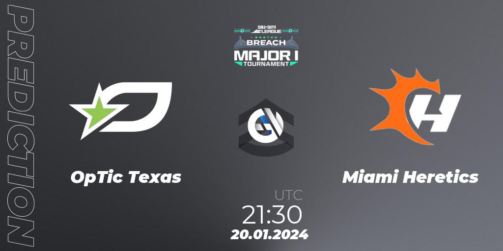 OpTic Texas vs Miami Heretics: Match Prediction. 19.01.24, Call of Duty, Call of Duty League 2024: Stage 1 Major Qualifiers