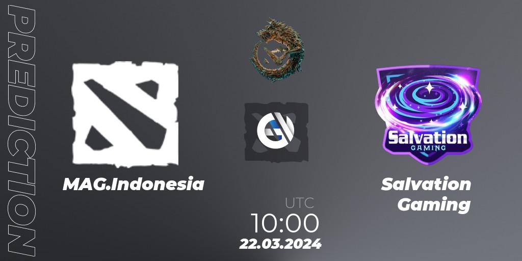 MAG.Indonesia vs Salvation Gaming: Match Prediction. 22.03.24, Dota 2, PGL Wallachia Season 1: Southeast Asia Open Qualifier #1