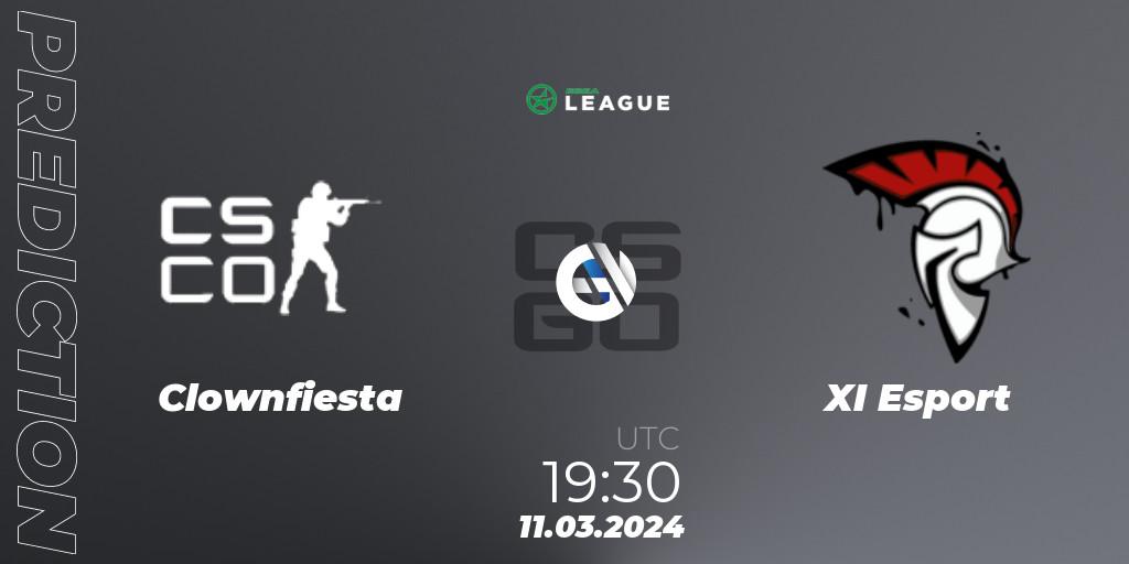 Clownfiesta vs XI Esport: Match Prediction. 12.03.24, CS2 (CS:GO), ESEA Season 48: Main Division - Europe