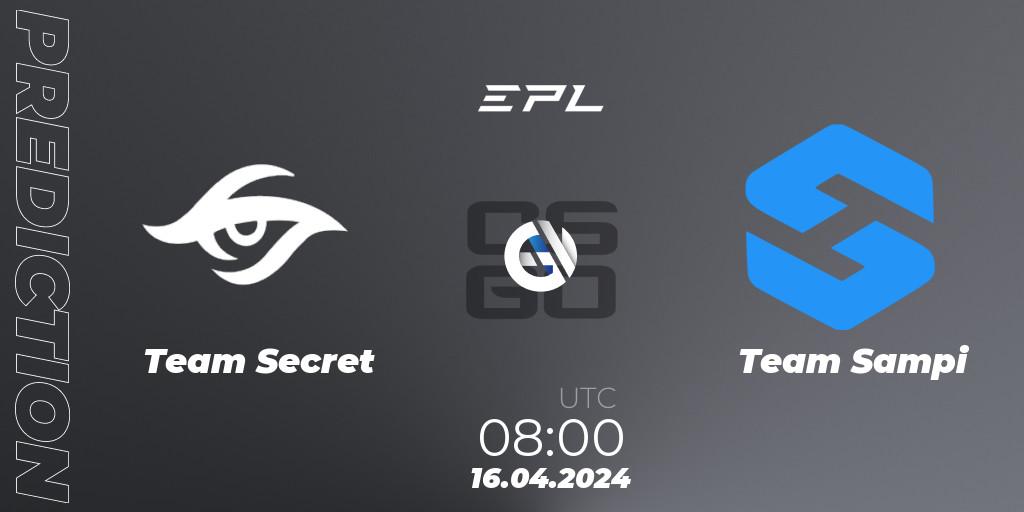 Team Secret vs Team Sampi: Match Prediction. 16.04.24, CS2 (CS:GO), European Pro League Season 15