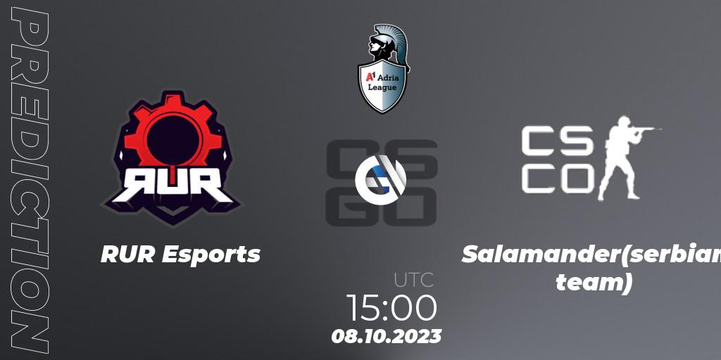 RUR Esports vs Salamander(serbian team): Match Prediction. 08.10.23, CS2 (CS:GO), A1 Adria League Season 12