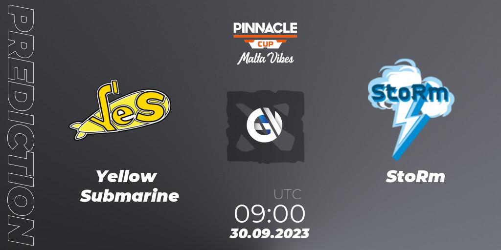 Yellow Submarine vs StoRm: Match Prediction. 30.09.23, Dota 2, Pinnacle Cup: Malta Vibes #4