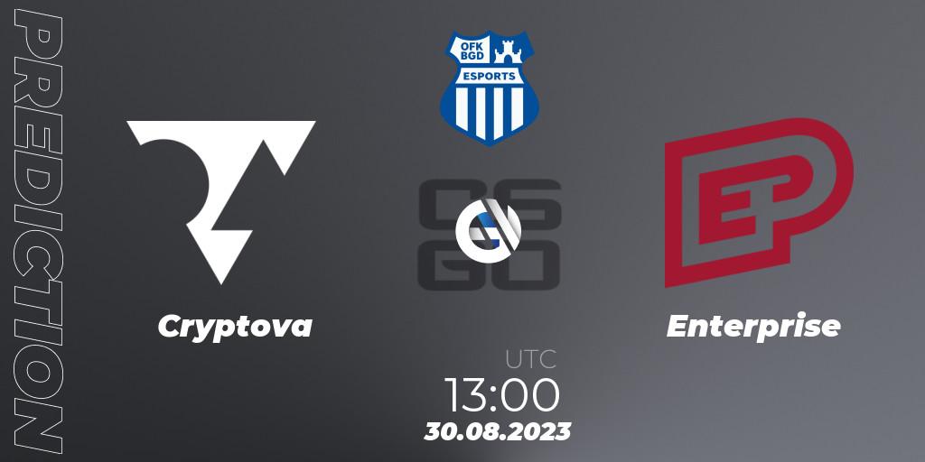 Cryptova vs Enterprise: Match Prediction. 30.08.23, CS2 (CS:GO), OFK BGD Esports Series #1: Balkan Closed Qualifier