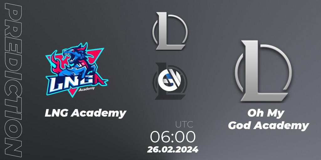 LNG Academy vs Oh My God Academy: Match Prediction. 26.02.2024 at 06:00, LoL, LDL 2024 - Stage 1