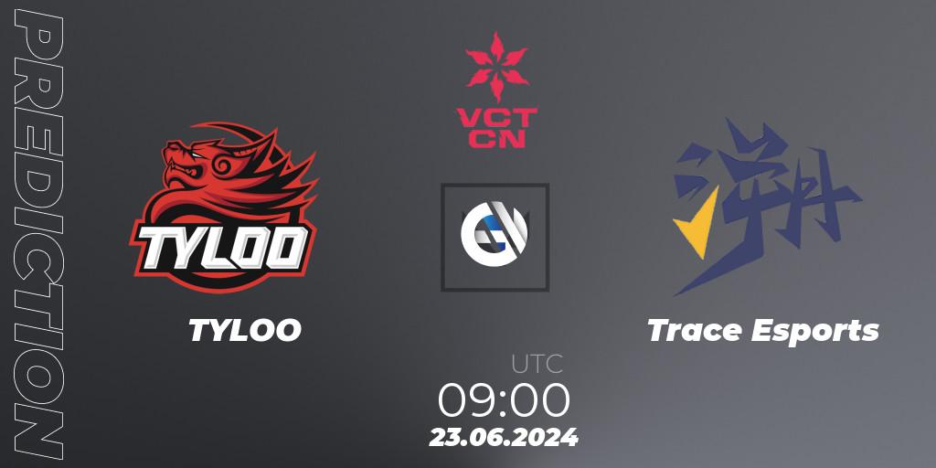 TYLOO vs Trace Esports: Match Prediction. 23.06.2024 at 09:00, VALORANT, VALORANT Champions Tour China 2024: Stage 2 - Group Stage