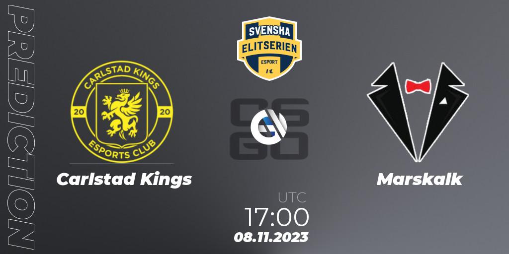 Carlstad Kings vs Marskalk: Match Prediction. 08.11.2023 at 17:00, Counter-Strike (CS2), Svenska Elitserien Fall 2023: Online Stage