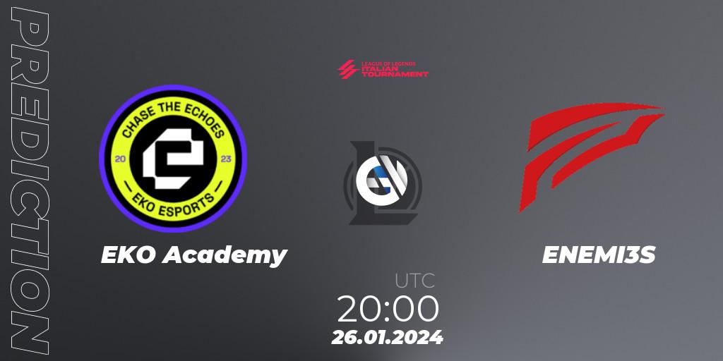 EKO Academy vs ENEMI3S: Match Prediction. 26.01.2024 at 20:00, LoL, LoL Italian Tournament Spring 2024