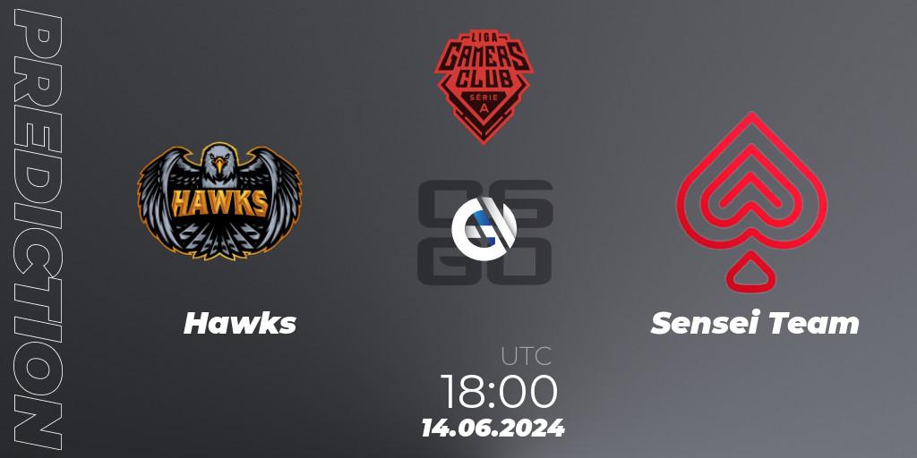 Hawks vs Sensei Team: Match Prediction. 14.06.2024 at 18:00, Counter-Strike (CS2), Gamers Club Liga Série A: June 2024