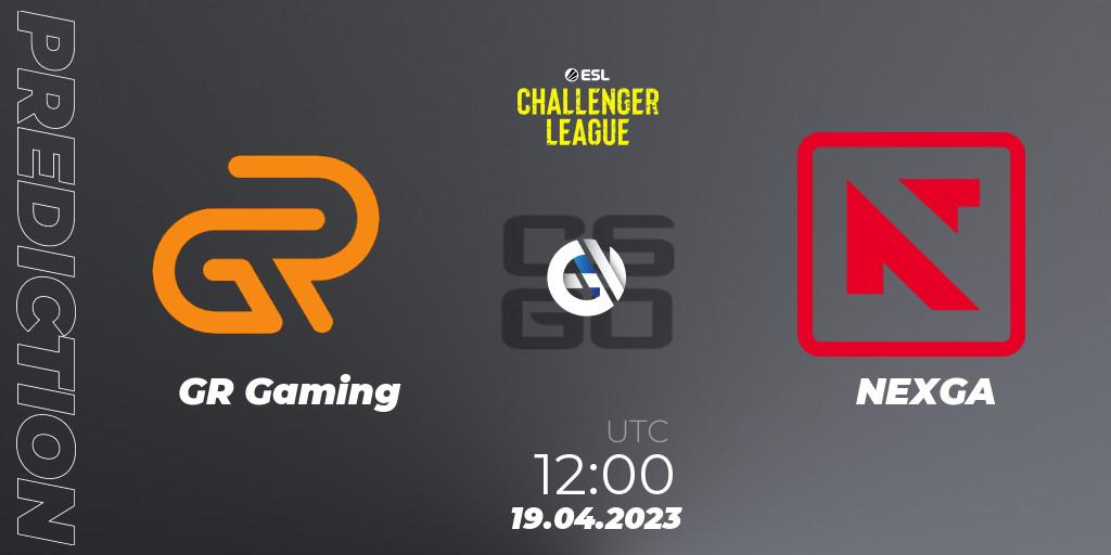 GR Gaming vs NEXGA: Match Prediction. 19.04.23, CS2 (CS:GO), ESL Challenger League Season 45: Asia-Pacific