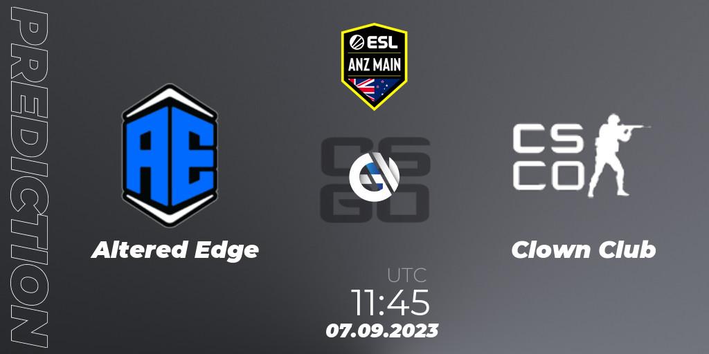 Altered Edge vs Clown Club: Match Prediction. 07.09.2023 at 11:45, Counter-Strike (CS2), ESL ANZ Main Season 17