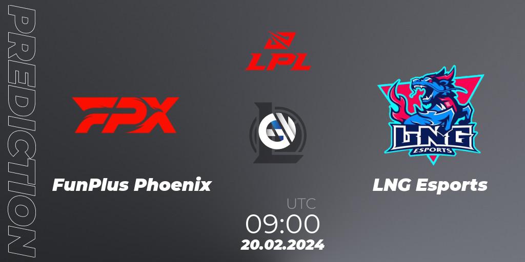 FunPlus Phoenix vs LNG Esports: Match Prediction. 20.02.24, LoL, LPL Spring 2024 - Group Stage