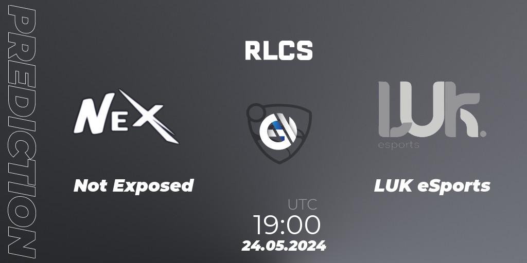 Not Exposed vs LUK eSports: Match Prediction. 24.05.2024 at 19:00, Rocket League, RLCS 2024 - Major 2: SAM Open Qualifier 6