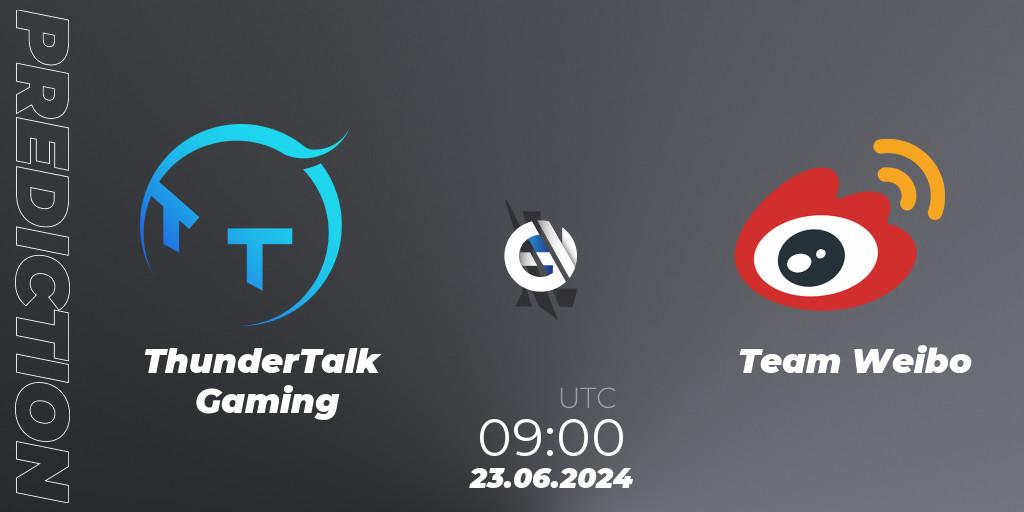 ThunderTalk Gaming vs Team Weibo: Match Prediction. 23.06.2024 at 09:00, Wild Rift, Wild Rift Super League Summer 2024 - 5v5 Tournament Group Stage