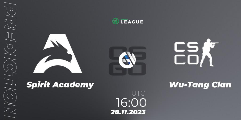 Spirit Academy vs Wu-Tang Clan: Match Prediction. 28.11.2023 at 16:00, Counter-Strike (CS2), ESEA Season 47: Advanced Division - Europe