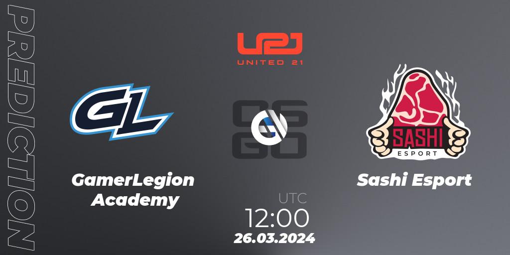 GamerLegion Academy vs Sashi Esport: Match Prediction. 26.03.24, CS2 (CS:GO), United21 Season 13
