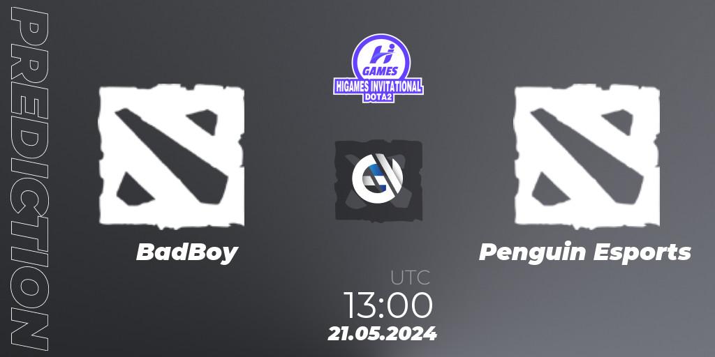 BadBoy vs Penguin Esports: Match Prediction. 21.05.2024 at 13:00, Dota 2, HiGames Invitational