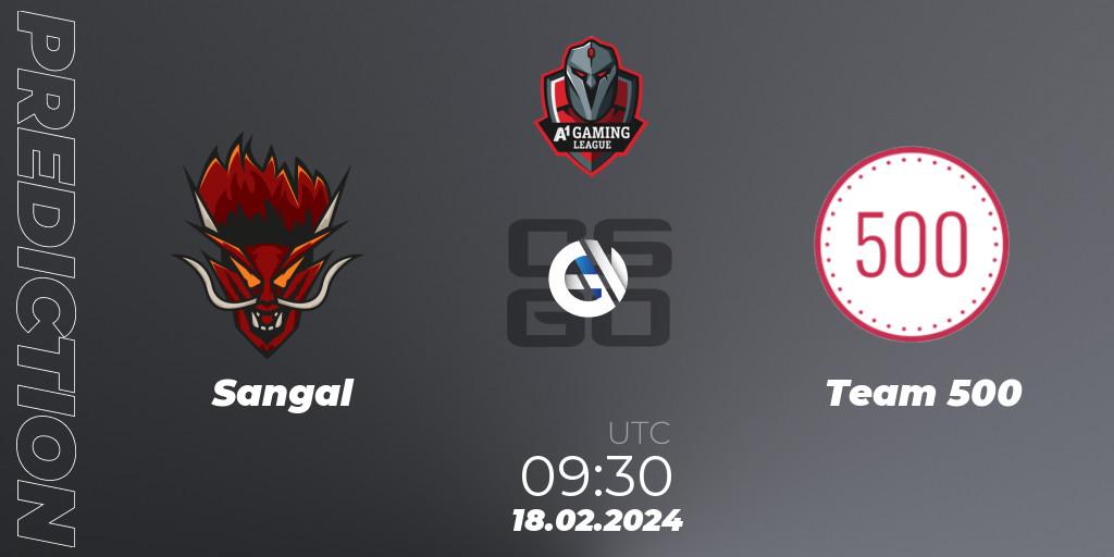 Sangal vs Team 500: Match Prediction. 18.02.24, CS2 (CS:GO), A1 Gaming League Season 8