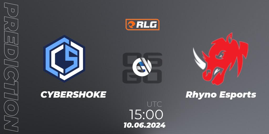 CYBERSHOKE vs Rhyno Esports: Match Prediction. 10.06.2024 at 15:00, Counter-Strike (CS2), RES European Series #5