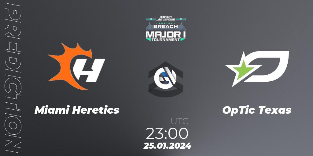 Miami Heretics vs OpTic Texas: Match Prediction. 25.01.24, Call of Duty, Call of Duty League 2024: Stage 1 Major