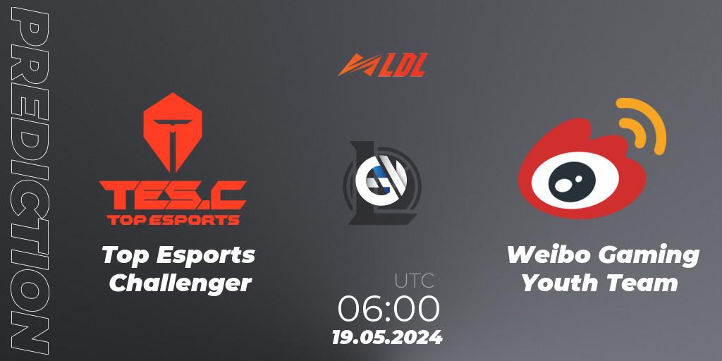 Top Esports Challenger vs Weibo Gaming Youth Team: Match Prediction. 19.05.2024 at 06:00, LoL, LDL 2024 - Stage 2